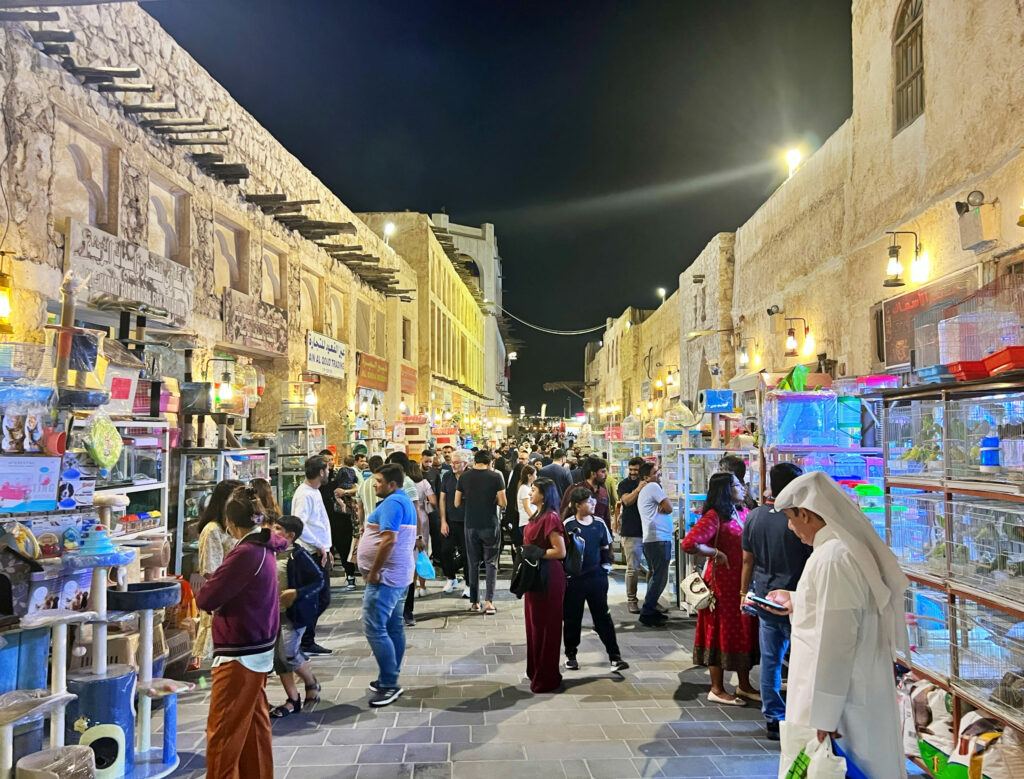 Souq Waqif street next to the birds market