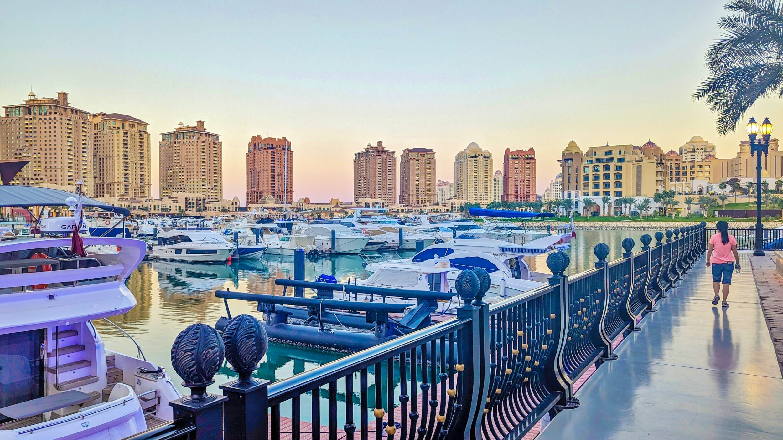 The marina walkway at The Pearl Qatar